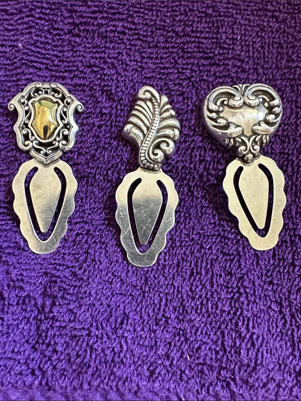 Brighton Silver-Tone Ornate Book Markers with Gold Accent